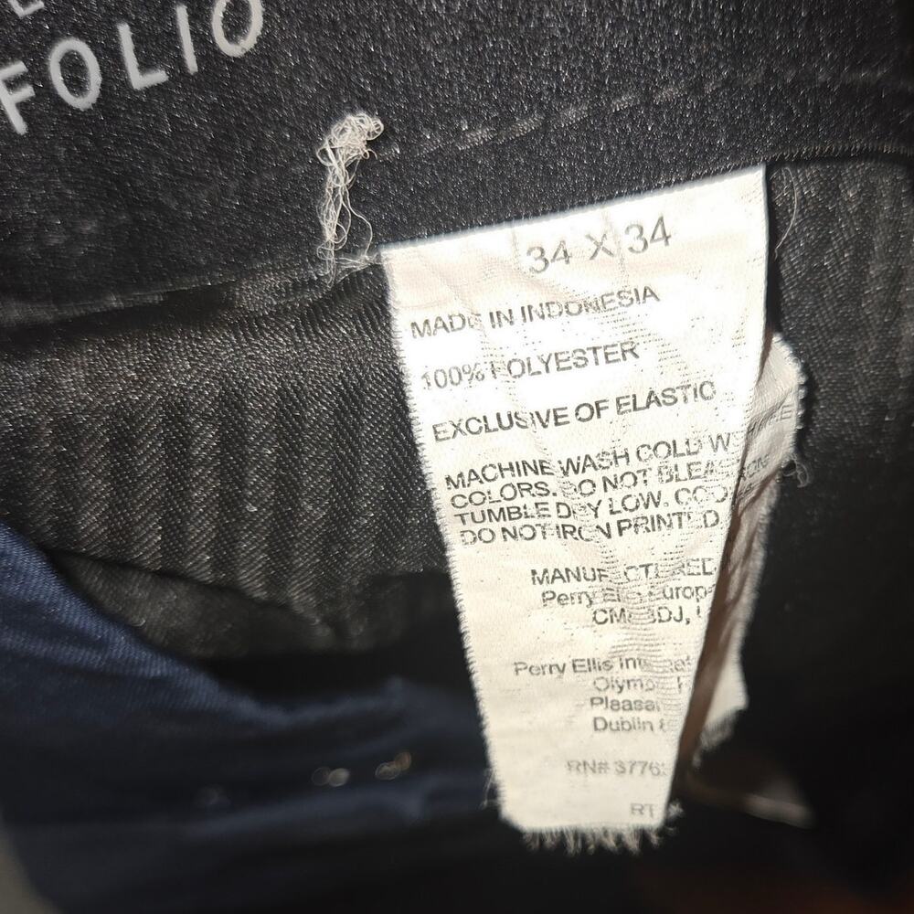 Perry Ellis Portfolio Navy Blue Stretch Flex Pants 34x34 - Picture 4 of 5